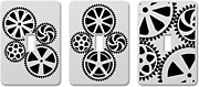 Gears - aluminum slip cover over black base