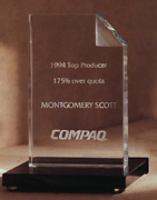 The Icon Award - Glass engraved and etched award